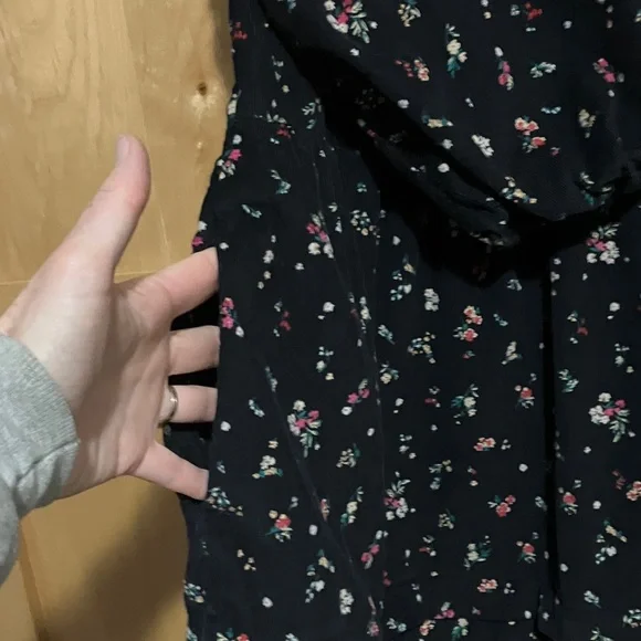 Floral Black Corduroy Dress - Picture 4 of 5